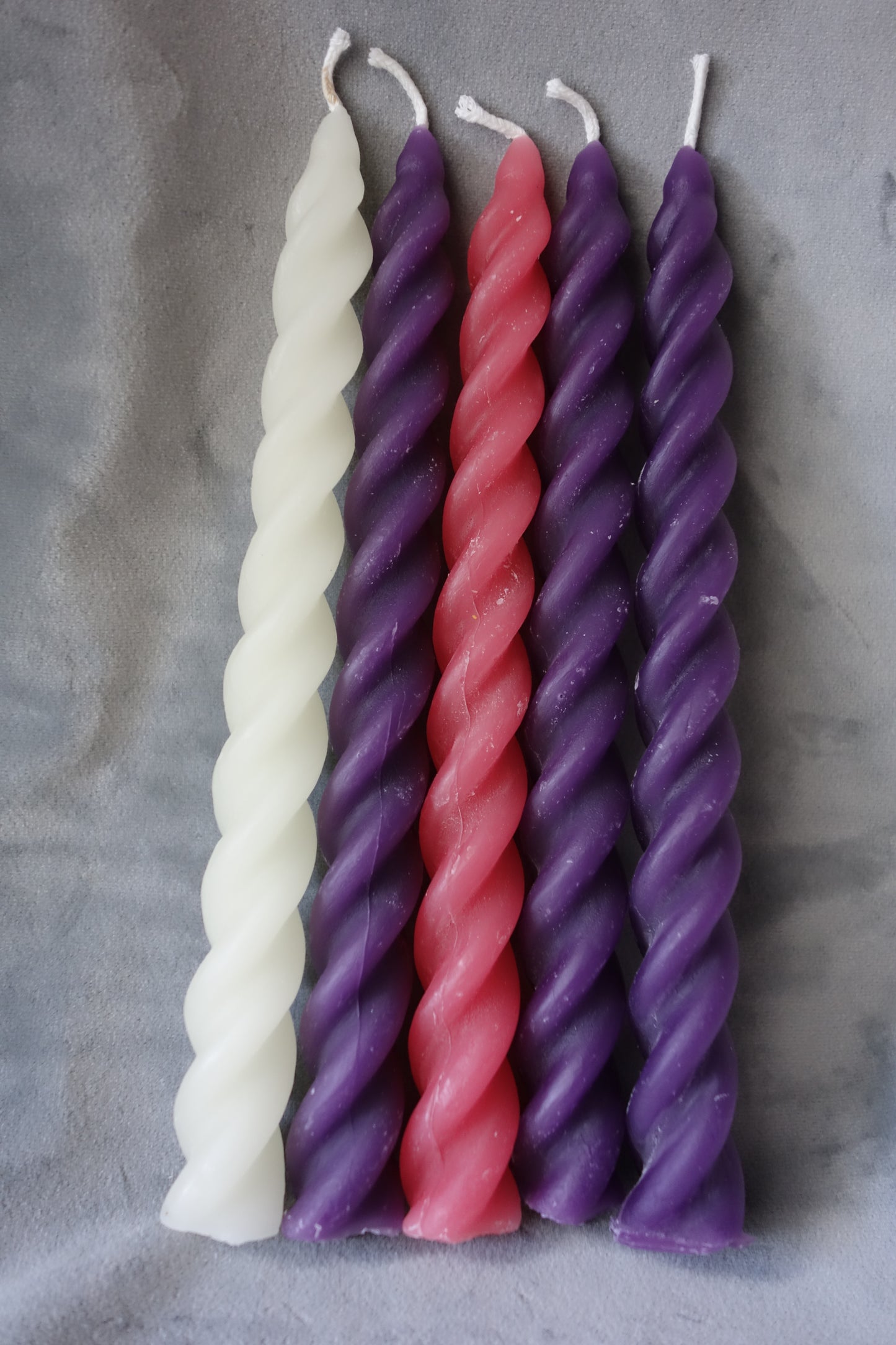 Advent candles pure beeswax twisted spiral candles 7.25 inches