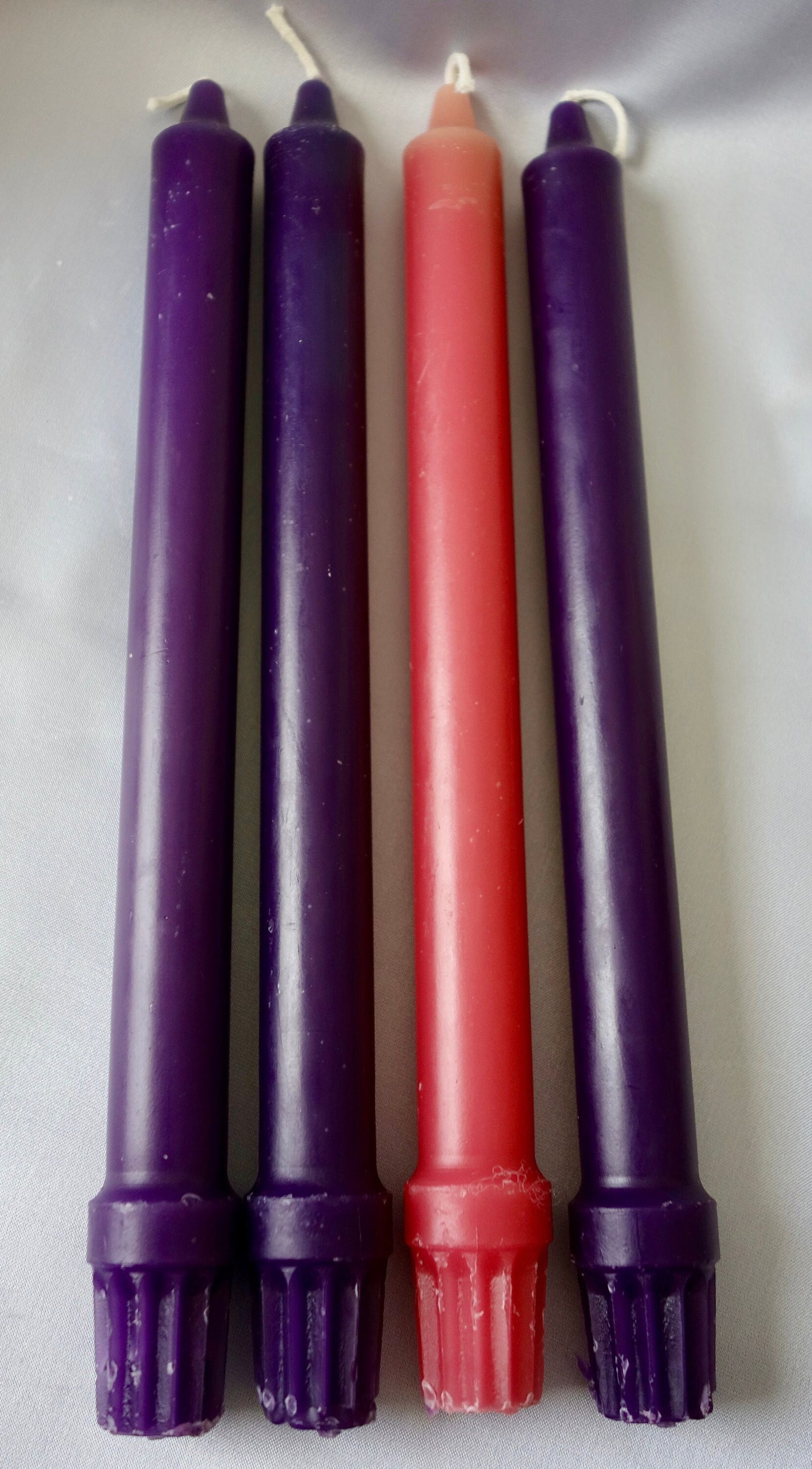 Beeswax Advent Tapers, Set of 4 10 inch Colonial Style