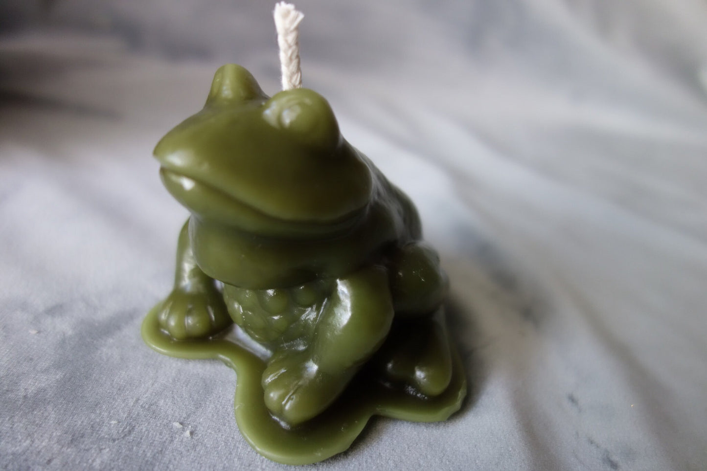 Frog beeswax candle