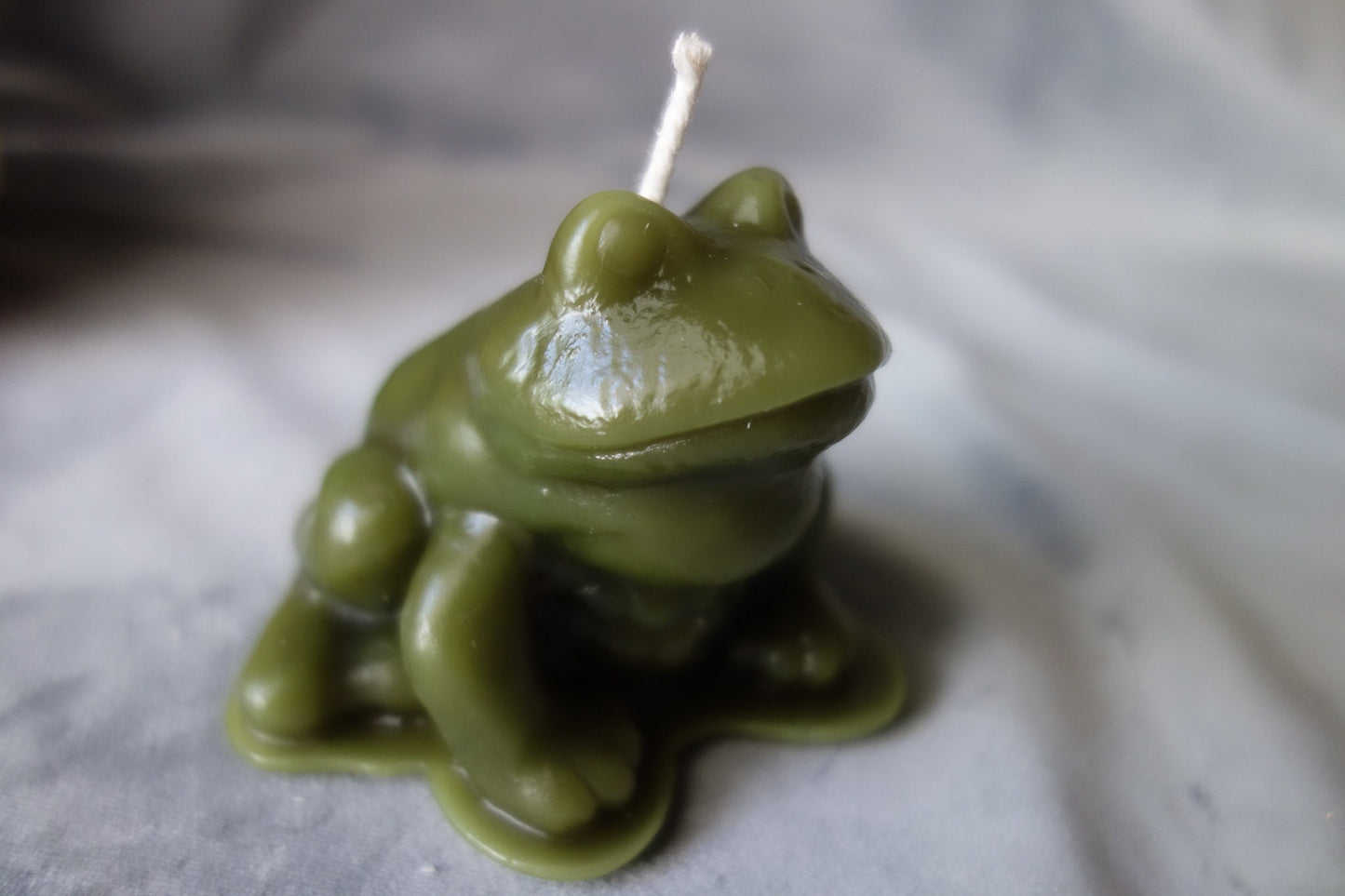 Frog beeswax candle