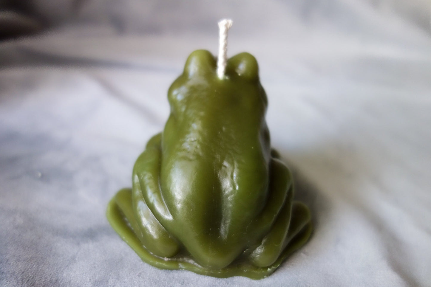 Frog beeswax candle